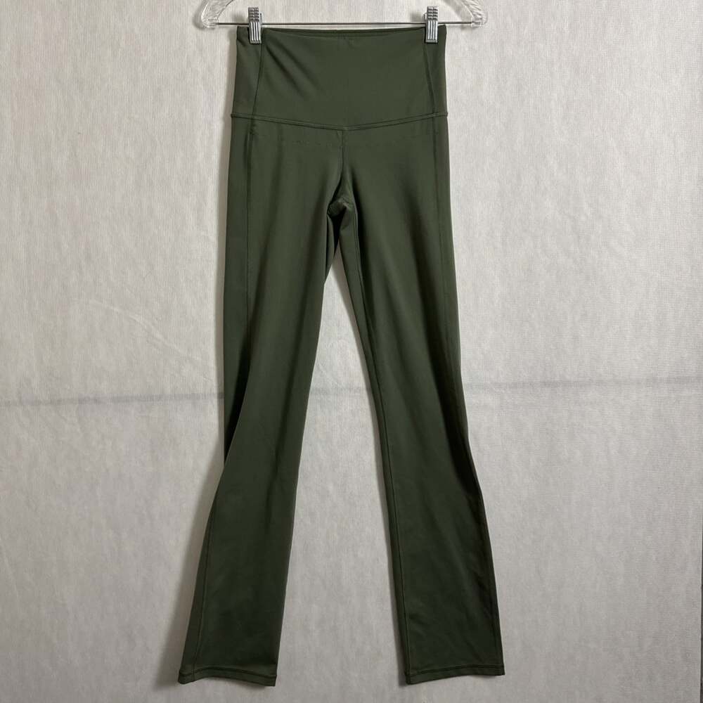 Lucy Women's Size XS Green Nylon High Waisted Slim Straight Leg Pants